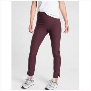 Athleta 6 Wander skinny stash pant in maroon wine red burgundy cigarette jegging